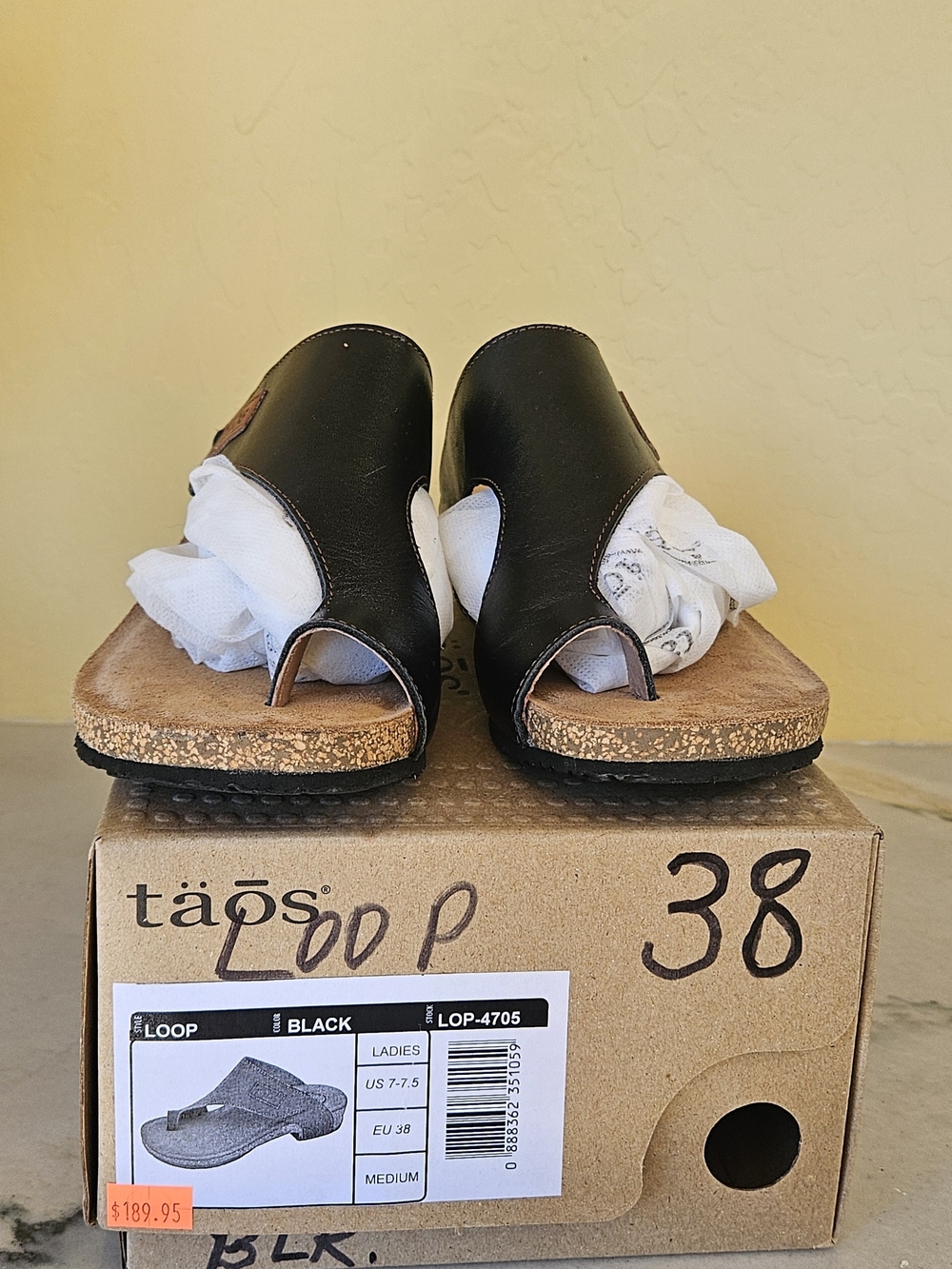 Taos Loop Black Ladies Toe-Post Comfort Sandals
